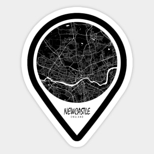 Newcastle upon Tyne, England City Map - Travel Pin Sticker